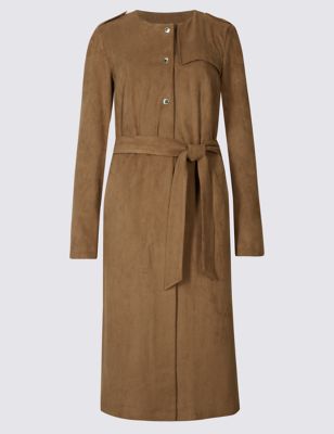 Suedette Trench Coat